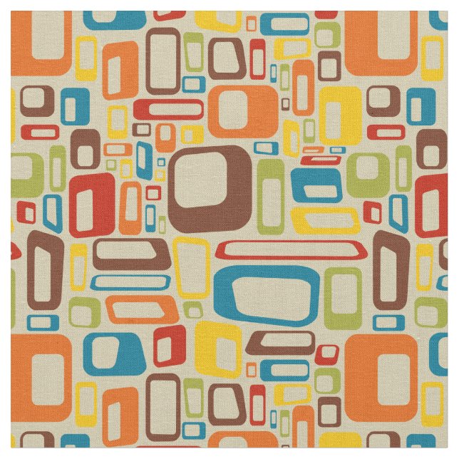 70s mod squares fabric stoff (Nahaufnahme)