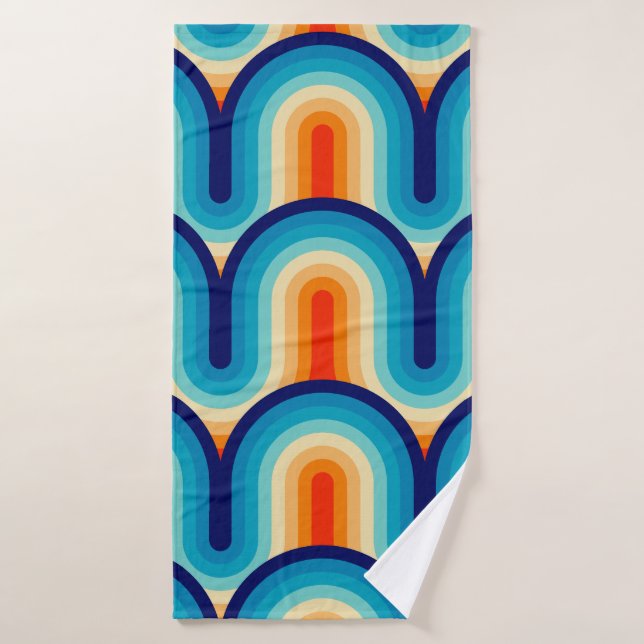 70s Rainbow Curves Badehandtuch (Badehandtuch)
