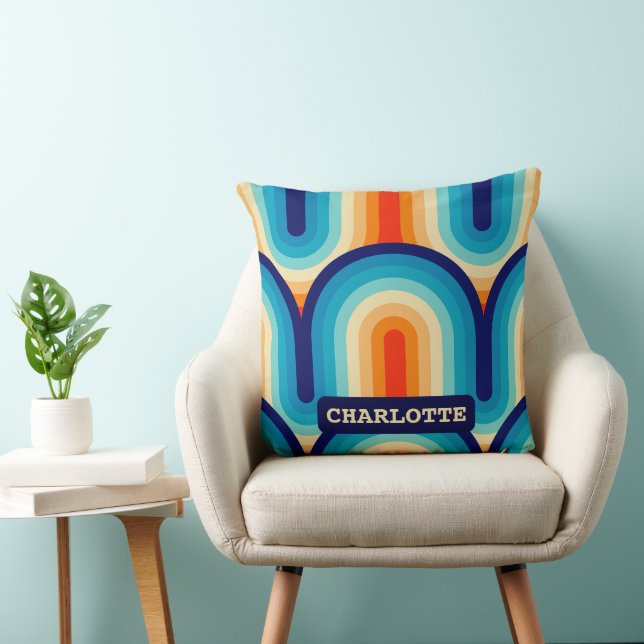 70s Rainbow Curves Kissen (Stuhl )