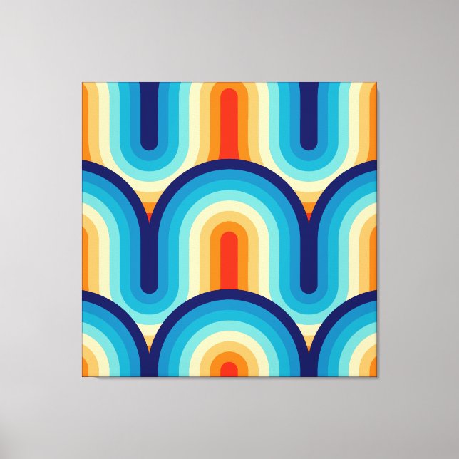 70s Rainbow Curves Leinwanddruck (Vorderseite)