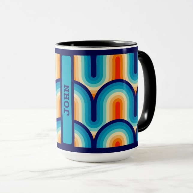 70s Rainbow Curves Tasse (VorderseiteRechts)