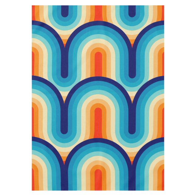 70s Rainbow Curves Tischdecke (Vorderseite)