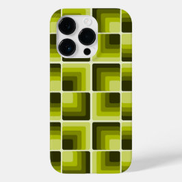 70s Rainbow Squares Monochrome Green Case-Mate iPhone 14 Pro Hülle
