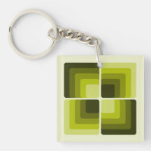 70s Rainbow Squares Monochrome Green
