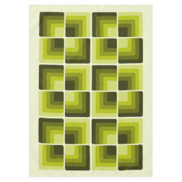 70s Rainbow Squares Monochrome Green Tischdecke