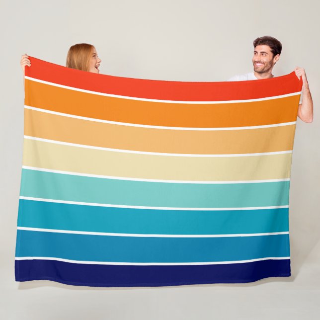 70s Rainbow Stripes Fleecedecke (Beispiel)