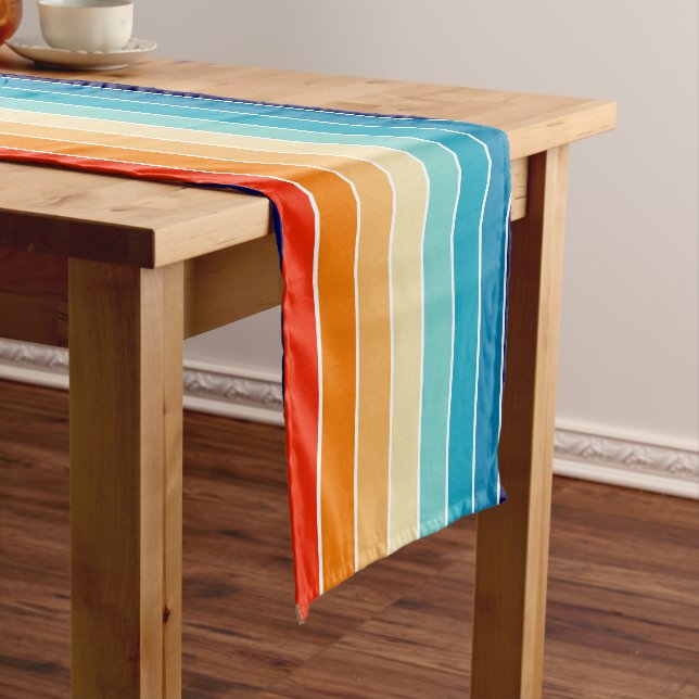70s Rainbow Stripes Großer Tischläufer (Beispiel)