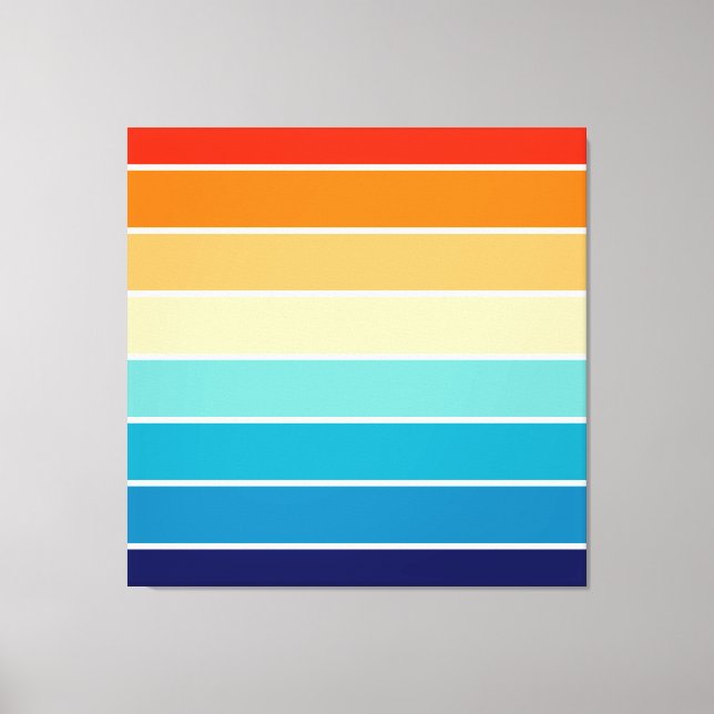 70s Rainbow Stripes Leinwanddruck (Vorderseite)