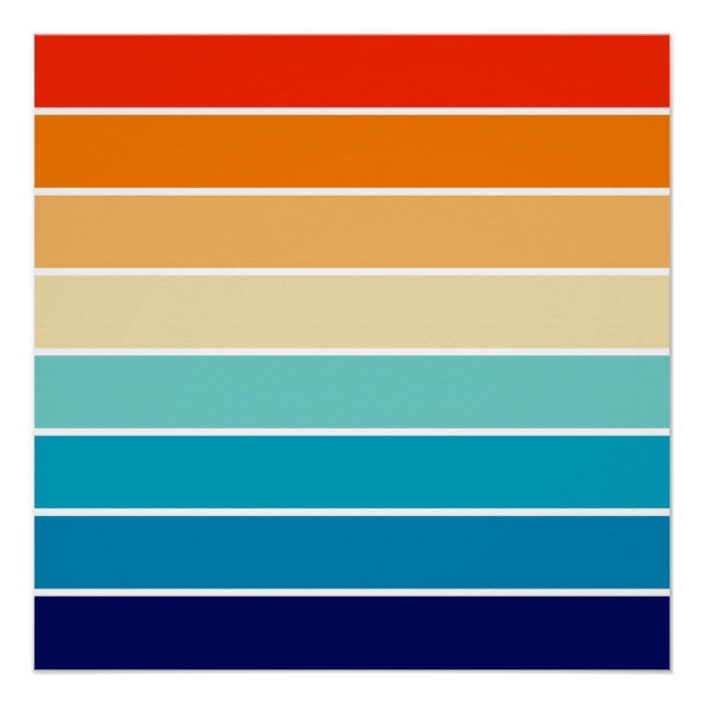 70s Rainbow Stripes Poster (Vorderseite)