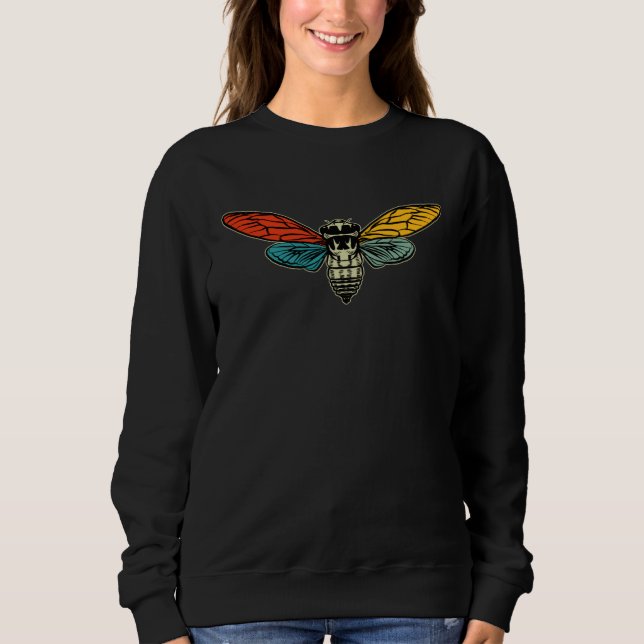 70s Retro Cicada  Insect  Adults Kids 2021 Brood x Sweatshirt (Vorderseite)