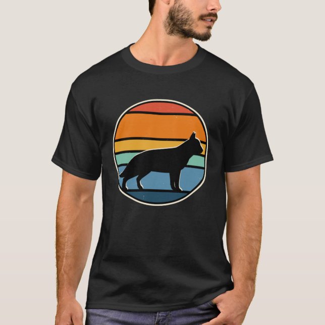 70s Retro Vintage German Shepherd T-Shirt (Vorderseite)