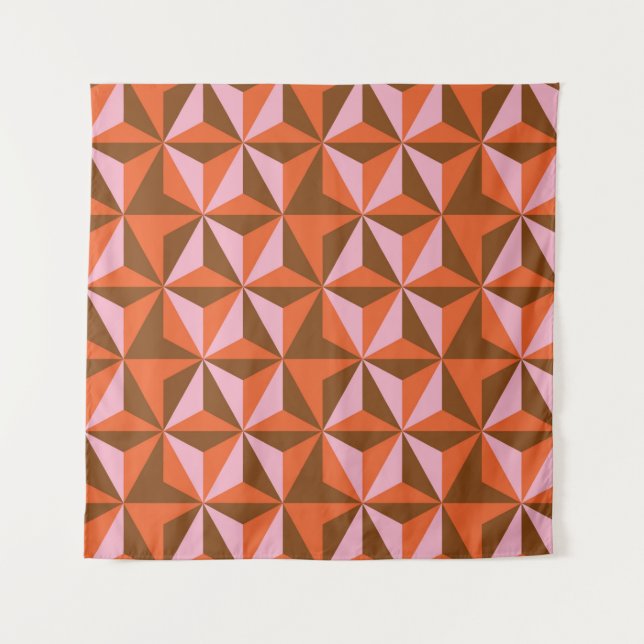 70s retro vintage pattern background wandteppich (Vorderseite)