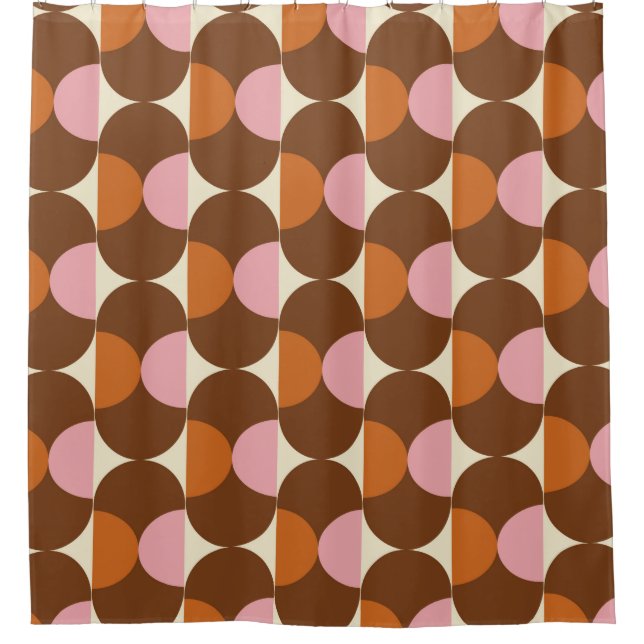 70s retro vintage pattern backgroundvintage, geome duschvorhang (Vorderseite)