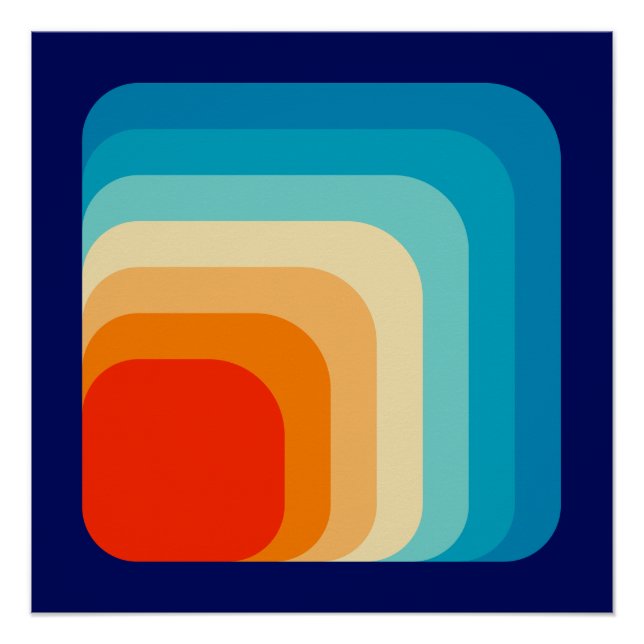 70s Square Rainbow Poster (Vorderseite)