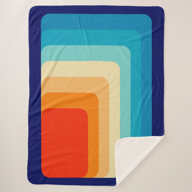 70s Square Rainbow Sherpadecke (Vorderseite)