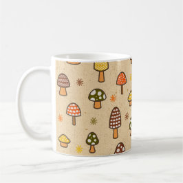 70s Style Retro Mushrooms Kaffeetasse