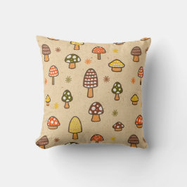70s Style Retro Mushrooms Kissen