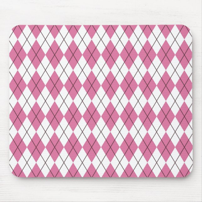 70s Tartan-Pattern Pinky Mousepad (Vorne)
