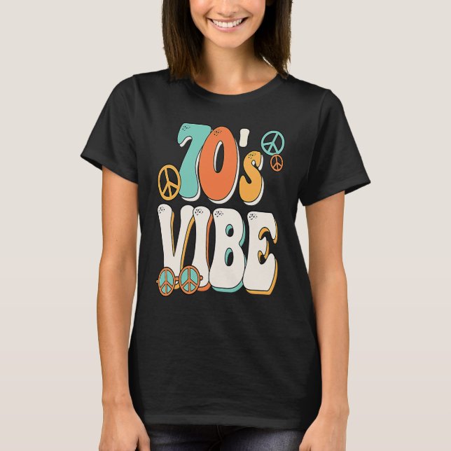 70's Vibe Costume 70s Party Outfit Groovy Hippie P T-Shirt (Vorderseite)