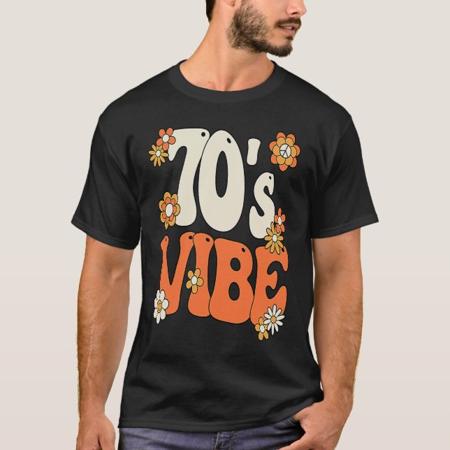 70's Vibe Costume 70s Party Outfit Groovy Hippie P T-Shirt (Vorderseite)