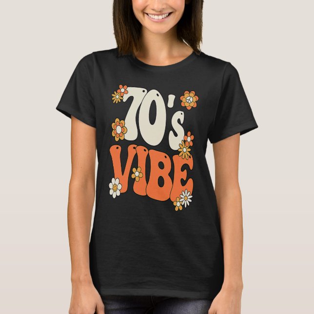 70's Vibe Costume 70s Party Outfit Groovy Hippie P T-Shirt (Vorderseite)