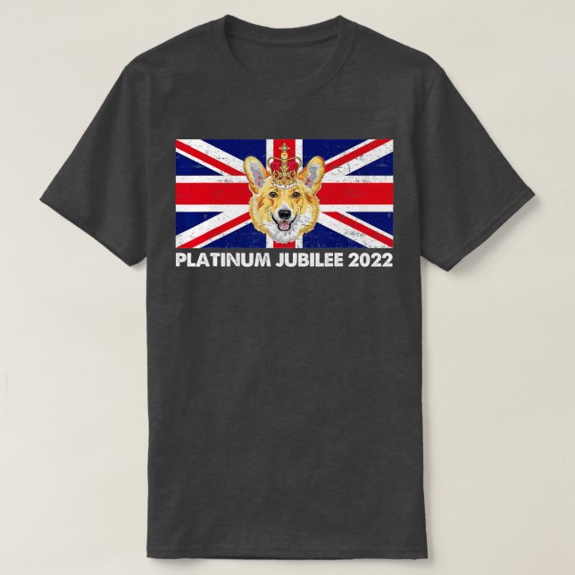 70th Anniversary Platinum Jubilee Cute Corgi  T-Shirt (Design vorne)