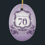 70th Birthday Celebration Personalized Ornament<br><div class="desc">Vintage frame - customizable ornament. You can easily change text color,  tun,  tun,  tun,  tun,  tun,  was tun,  machen,  und unsere Position by clicking the customize button.</div>