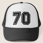 70th Birthday Classic Black Truckerkappe<br><div class="desc">Customized 70th Birthday Hat with classic Black Number 70</div>