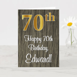 70th Birthday: Elegant Falsch Gold Look #, Falsch  Karte