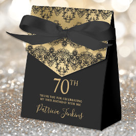 70th Birthday Elegant Gold Lace Thank You Geschenkschachtel