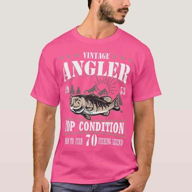 70Th Birthday Fishing 70 Year Old Fisherman 1953 T-Shirt (Vorderseite)