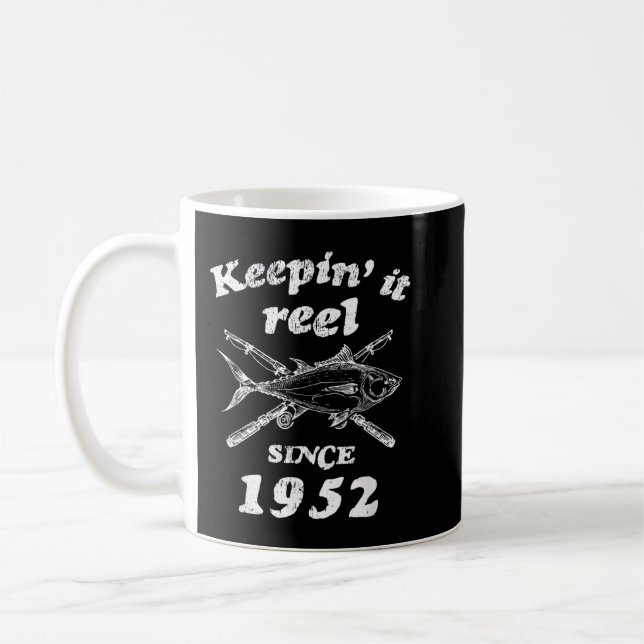 70th Birthday Funny Fishing Gifts 70 Year Old Men  Kaffeetasse (Links)