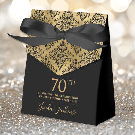 70th Birthday Gold Damask Thank You Geschenkschachtel