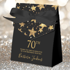 70th Birthday Gold Stars Thank You  Geschenkschachtel