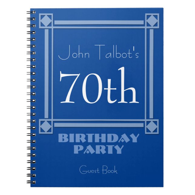 70th Birthday Guest Book Notizblock (Vorderseite)