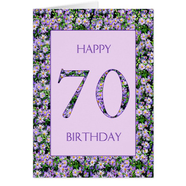70th Birthday Purple Daisies (Vorne)