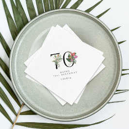 70th Birthday Simple Elegant Tropical Invitation Serviette