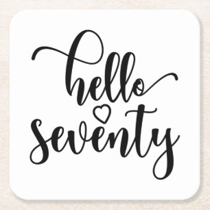 70th Birthday Women Hello 70 Cute 70 Years Old Rechteckiger Pappuntersetzer