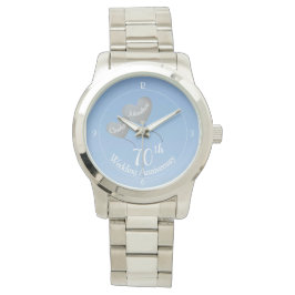 70th Platinum Wedding Anniversary heart ballons Armbanduhr