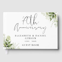 70th Wedding Anniversary Greenery Floral Photo Gästebuch