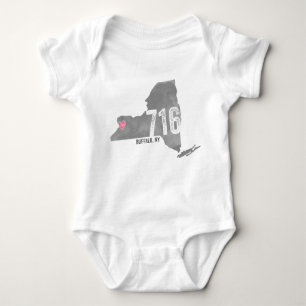 716 Staats-Silhouette des Herz-Büffel-NY New York Baby Strampler