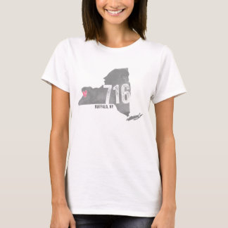 716 Staats-Silhouette des Herz-Büffel-NY New York T-Shirt