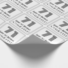 71. Geburtstag: Art Deco Inspiriert Stil "71" + Na Geschenkpapier