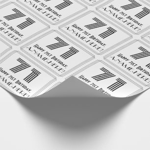 71. Geburtstag: Art Deco Inspiriert Stil "71" + Na Geschenkpapier