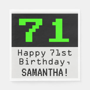 71. Geburtstag - Nerdy / Geeky Style "71" & Name Serviette