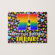 71. Geburtstag — Spaß, Liebende Herzformen + "71"