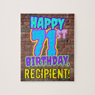 71. Geburtstag ~ Spaß, Urban Graffiti Inspiriert  Puzzle