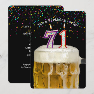 71. Geburtstags-Bier-Party Einladung