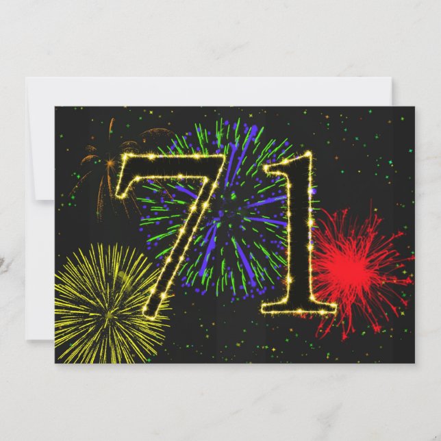 71. Geburtstagsparty Einladung (Vorderseite)