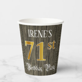 71. Geburtstagsparty - Imitate Gold & Imitate Wood Pappbecher